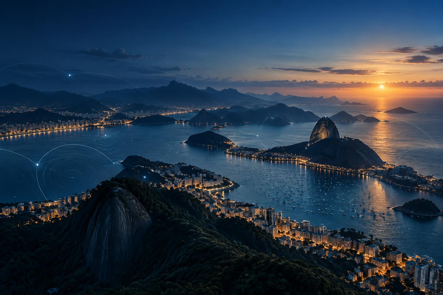 Connected global travel destinations representing the Book1Trip business ecosystem